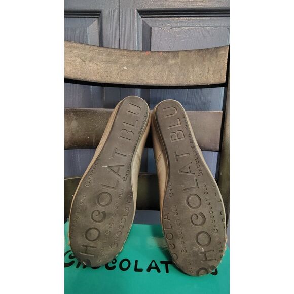 Chocolat Blu Women's Leather Gray Vic Mini Wedge Shoes Size 9 - Picture 8 of 9